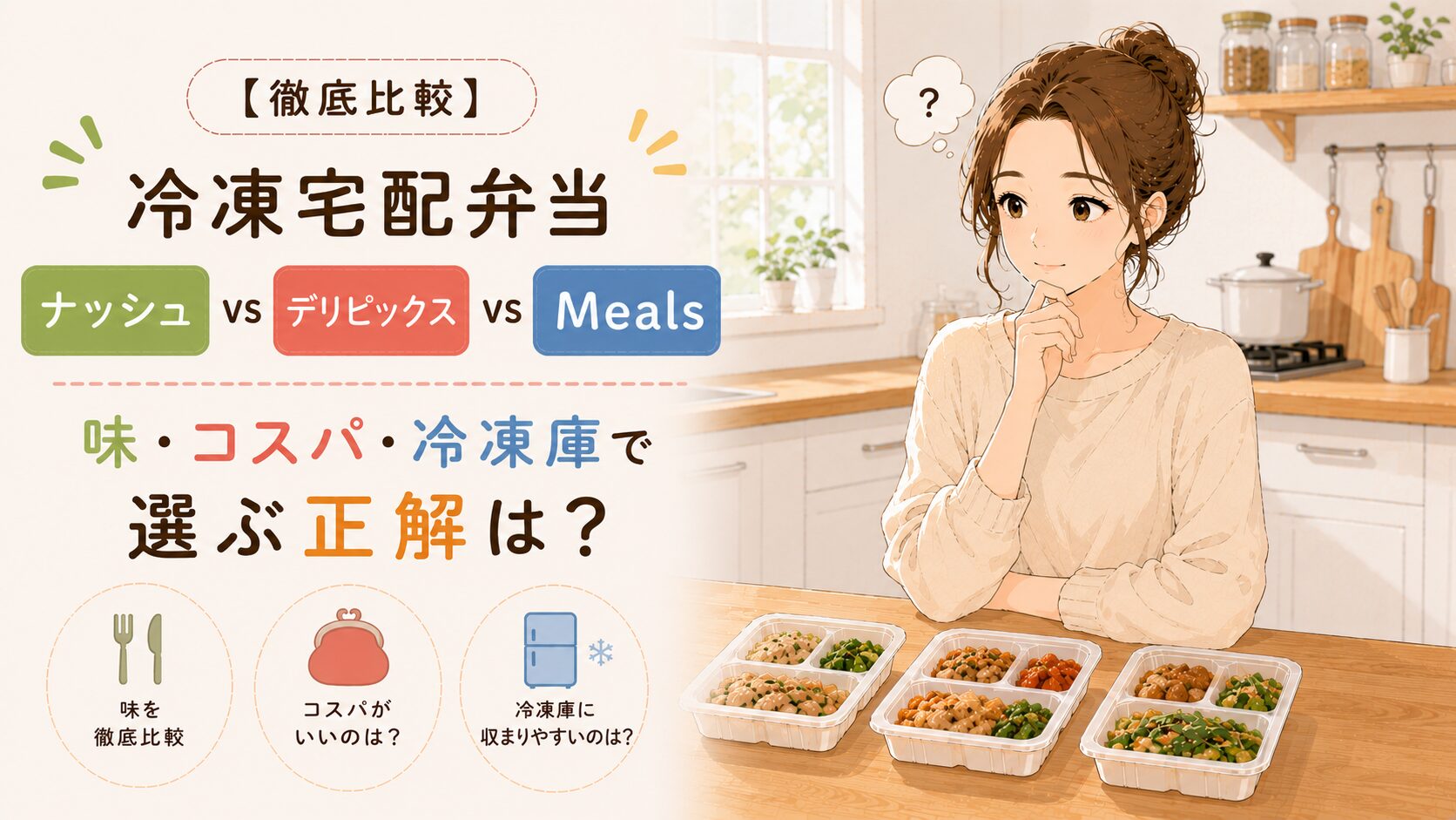 【徹底比較】冷凍宅配弁当3社比較　アイキャッチ画像