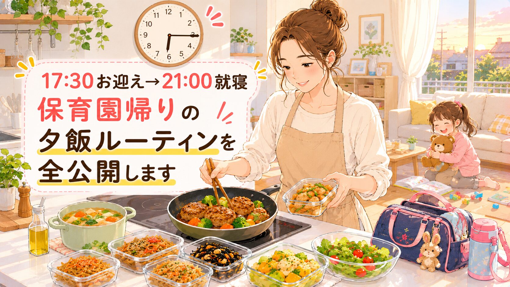 17:30お迎え→21:00就寝｜保育園帰りの夕飯ルーティンを全公開します