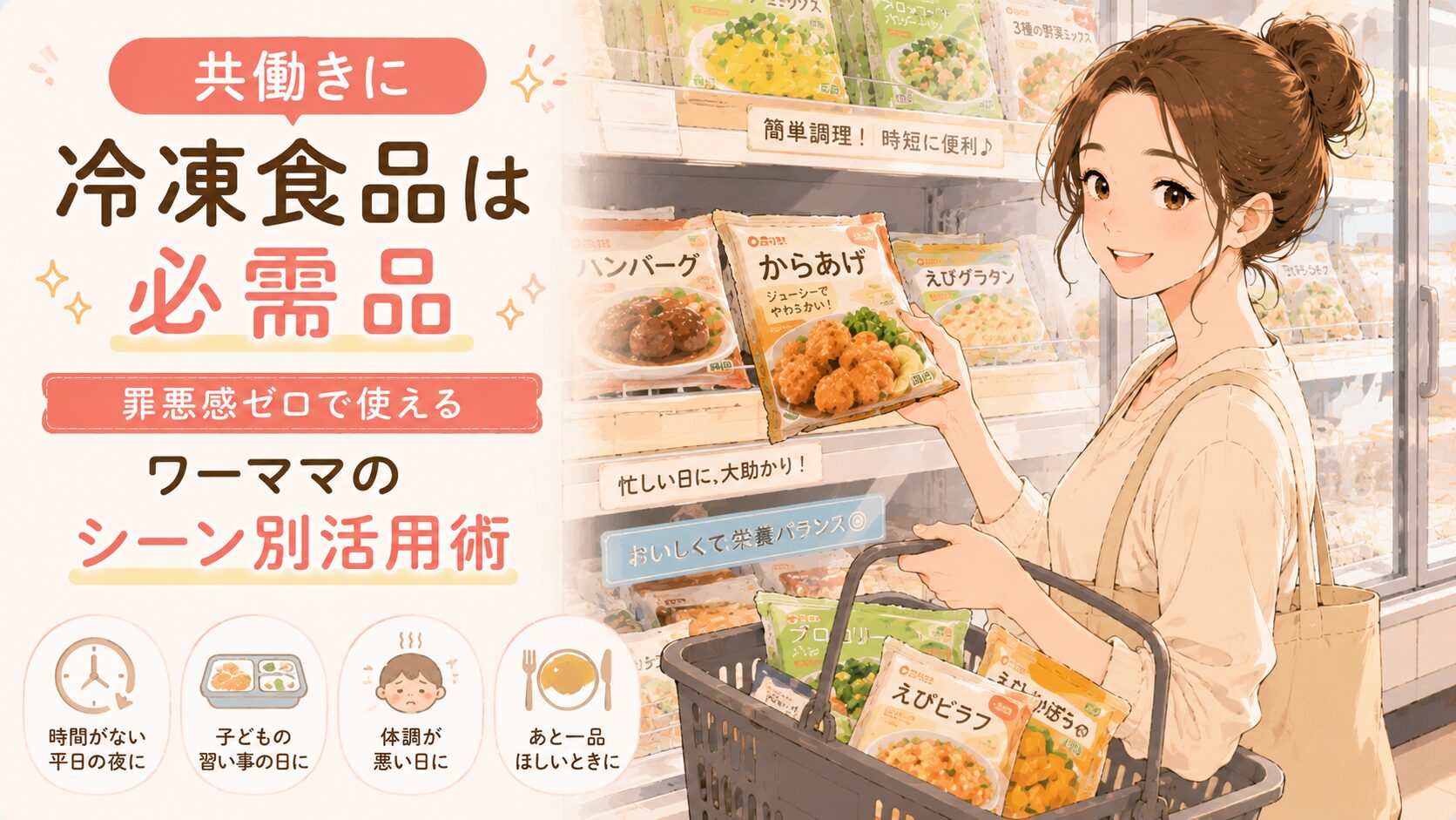 共働きに冷凍食品は必需品　アイキャッチ画像
