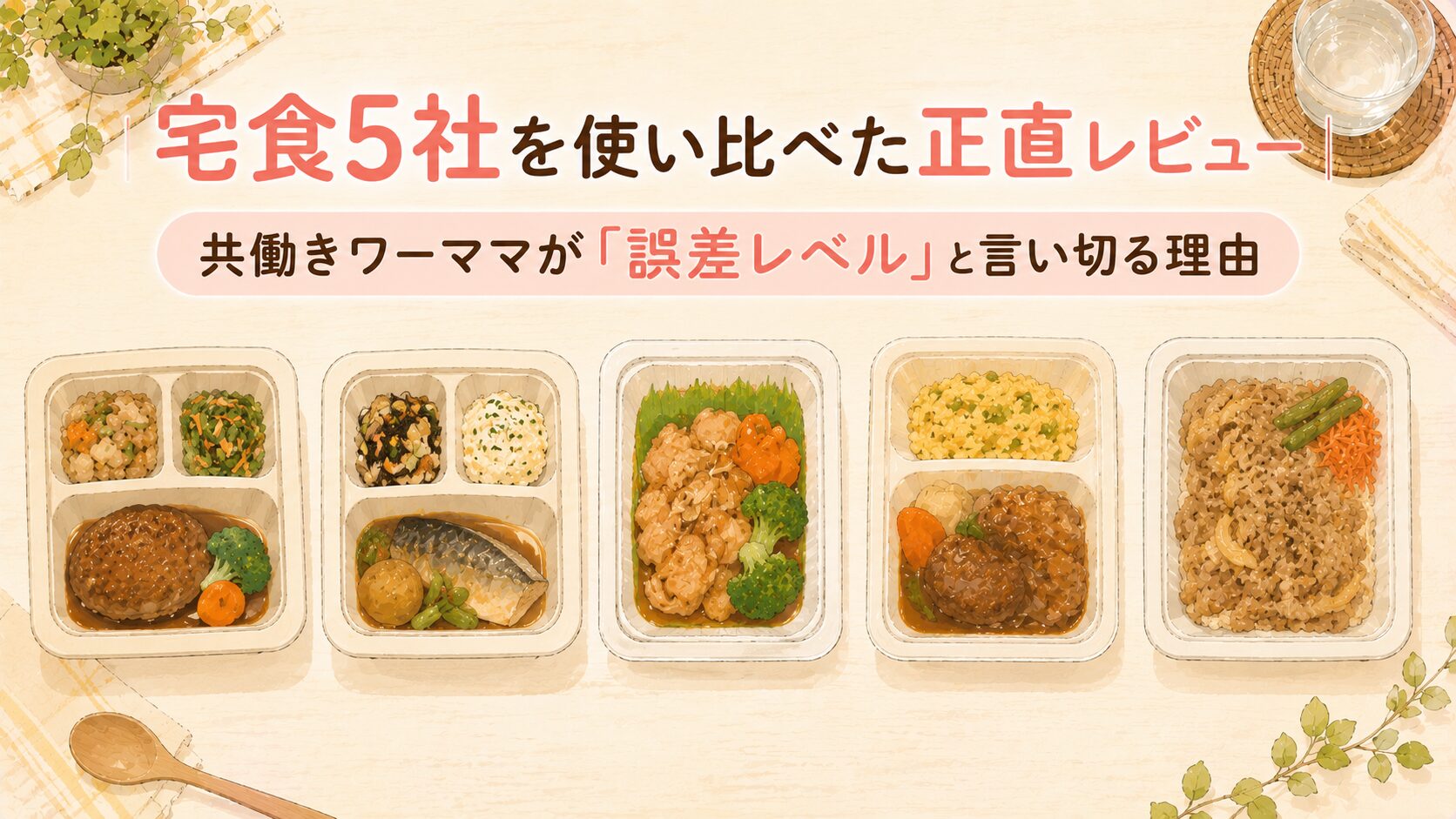 宅食5社を使い比べた正直レビュー｜共働きワーママが「誤差レベル」と言い切る理由