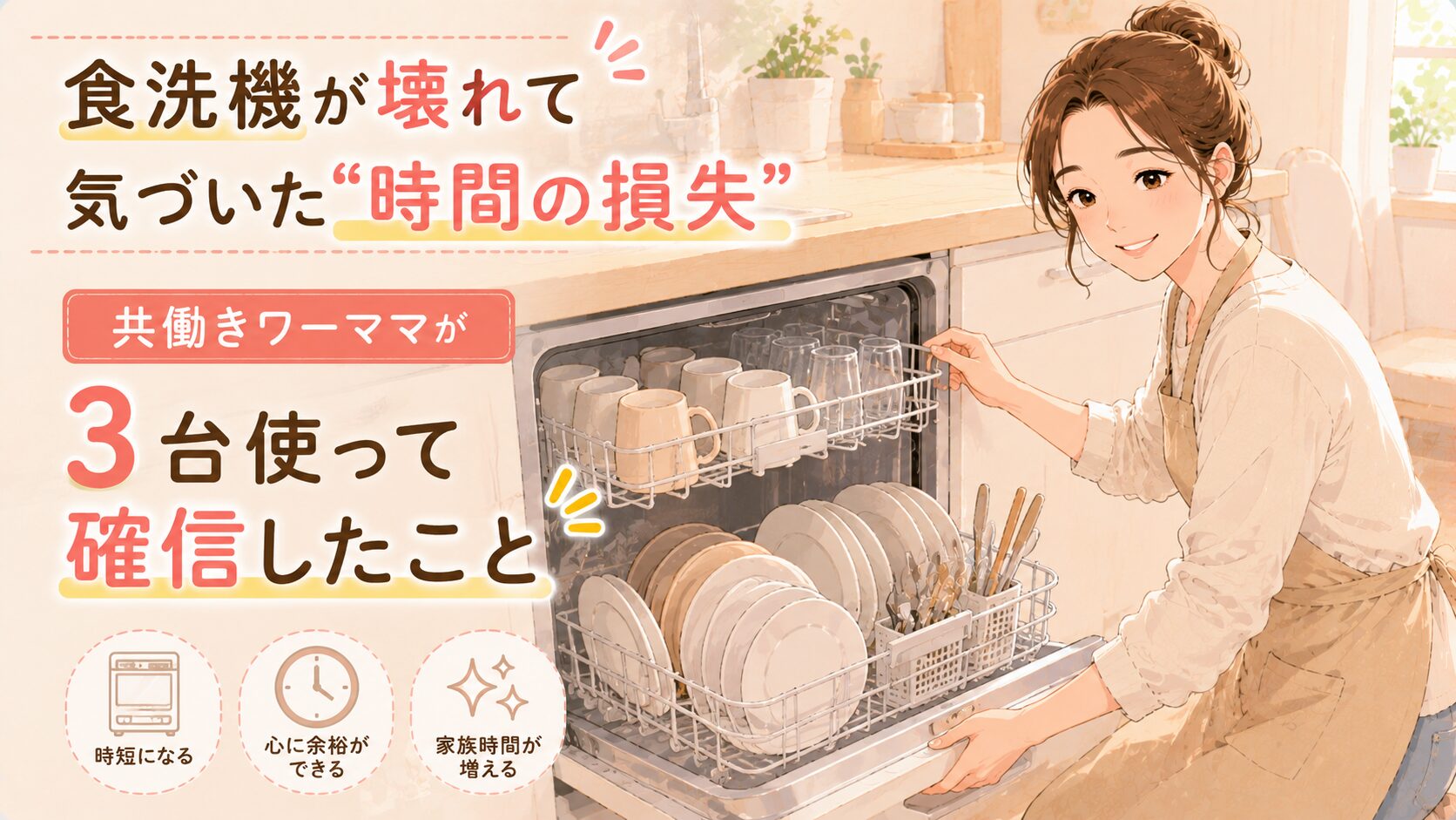 食洗器が壊れて気付いた時間の損失　ブログアイキャッチ
