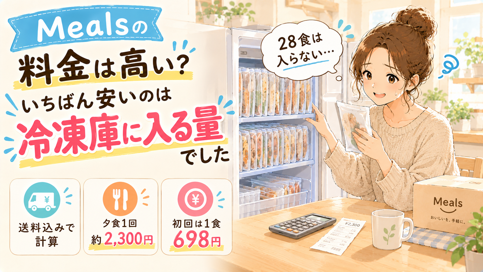 Meals（ミールズ）の料金は高い？いちばん安い28食を選ばない理由は「冷凍庫」でした